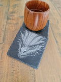 Dragon Head Slate Coasters Set