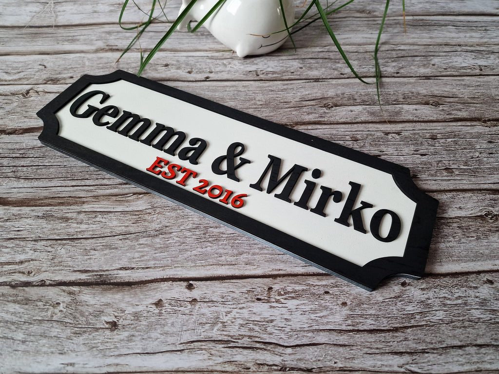 Personalized 3D Wooden Street Sign. Custom Home Sign