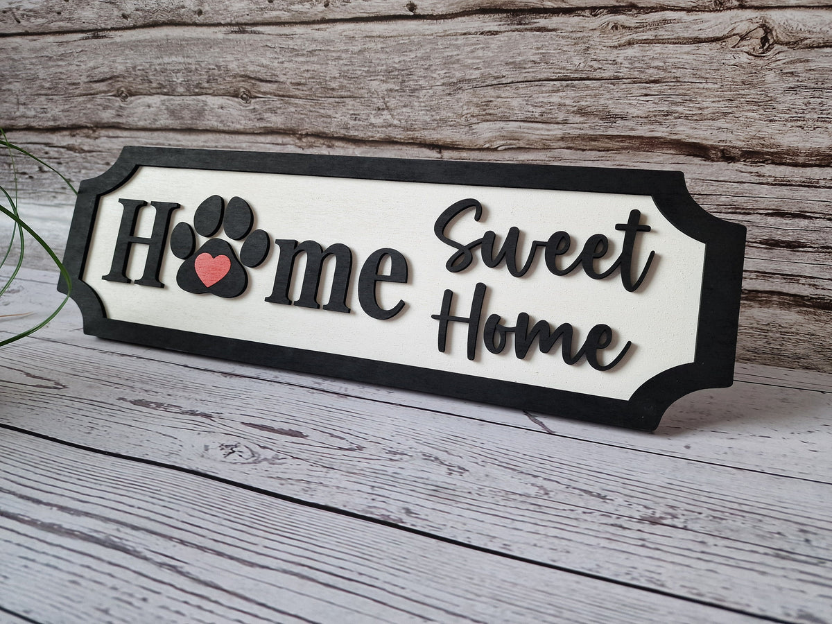 Home Sweet Home Wooden Sign, Dog Lover Décor