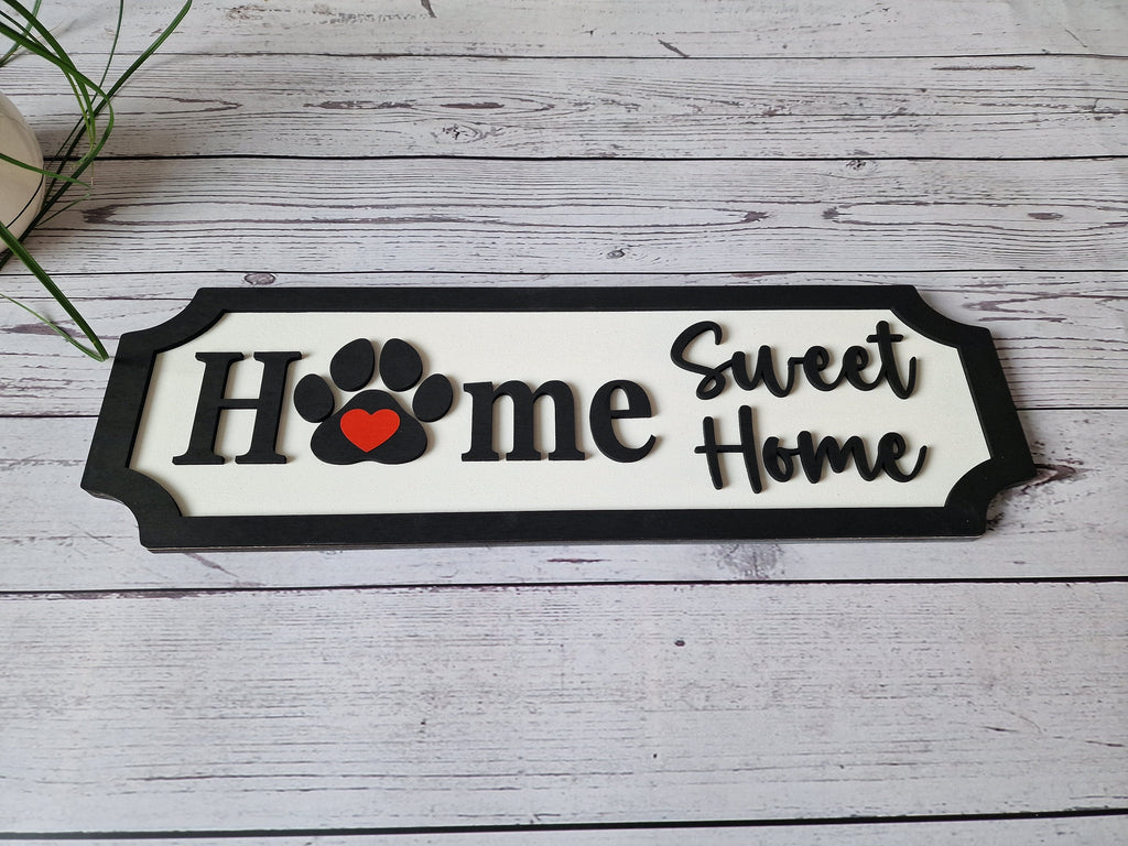 Home Sweet Home Wooden Sign, Dog Lover Décor