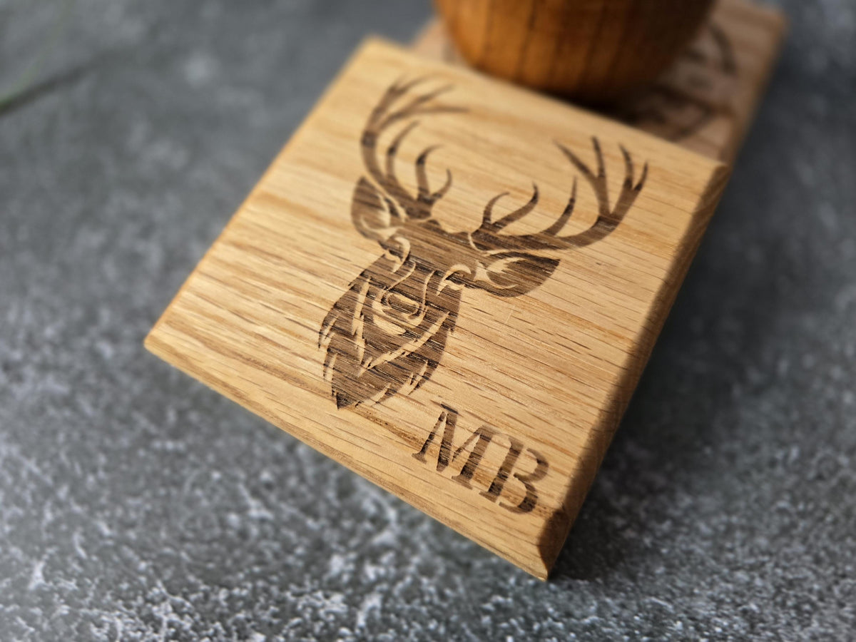 Personalised Oak Coaster