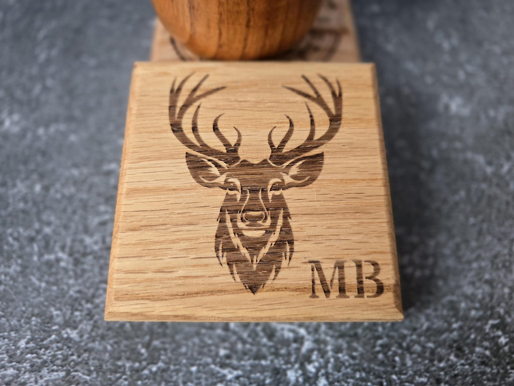 Personalised Oak Coaster