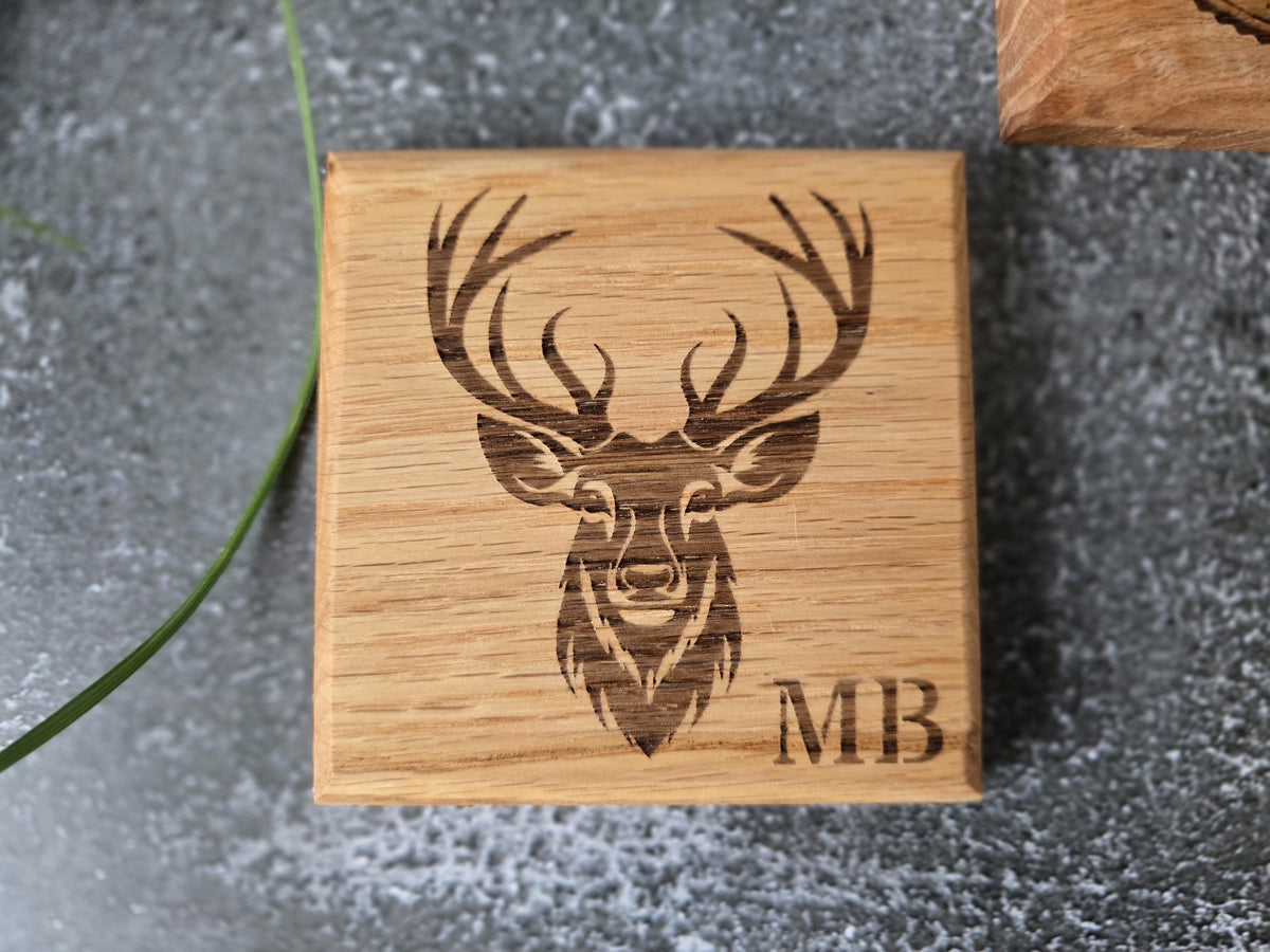 Personalised Oak Coaster