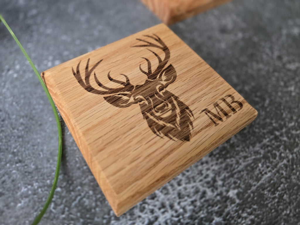 Personalised Oak Coaster