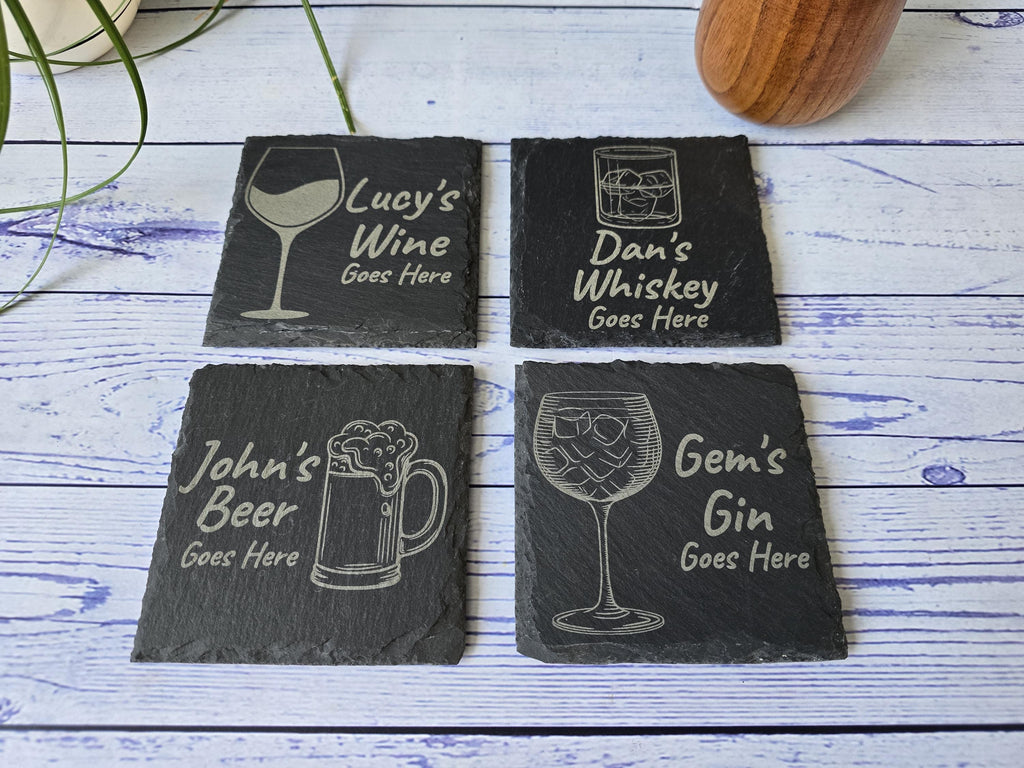 Personalised Slate Coasters – Custom Drink Coasters