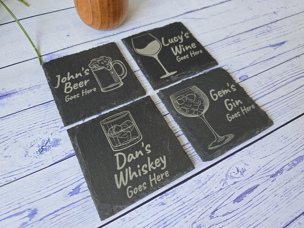Personalised Slate Coasters – Custom Drink Coasters