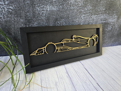 3D Wooden F1 Car Wall Art