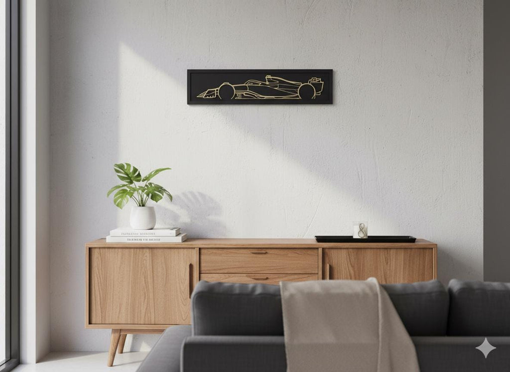 3D Wooden F1 Car Wall Art