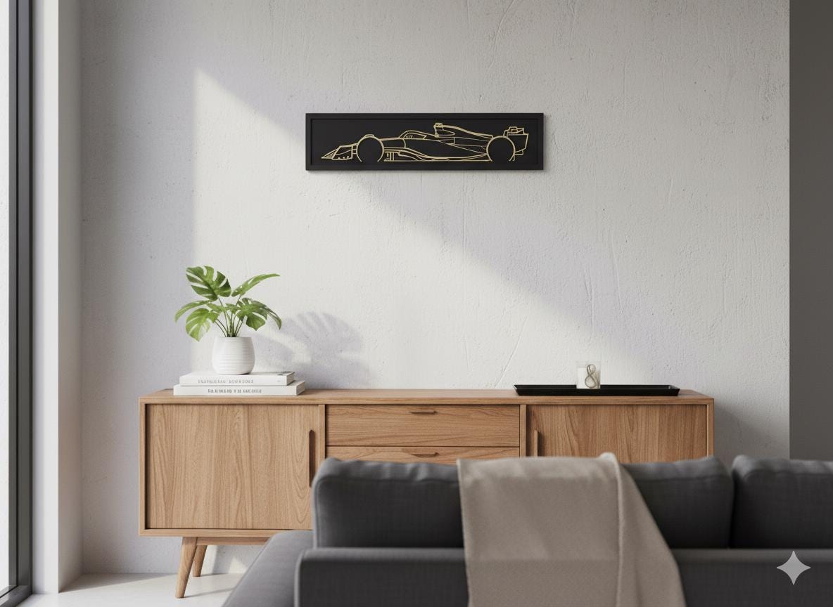 3D Wooden F1 Car Wall Art