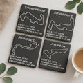 F1 Circuit Slate Coaster Set , Gifts for F1 Fans