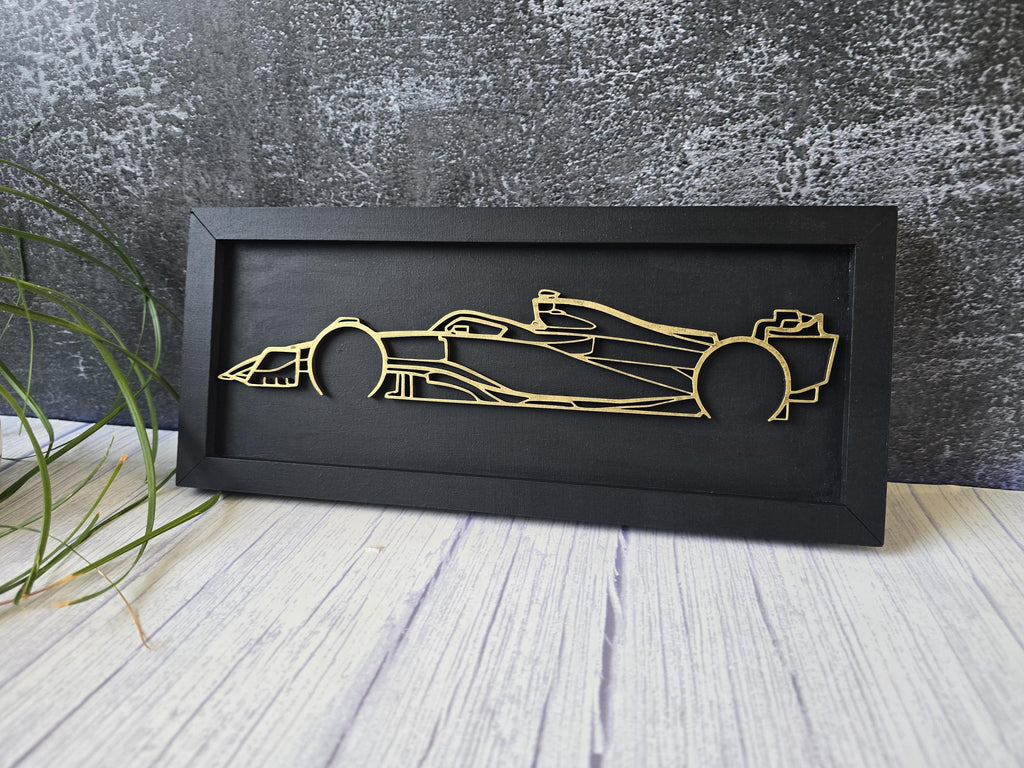 3D Wooden F1 Car Wall Art