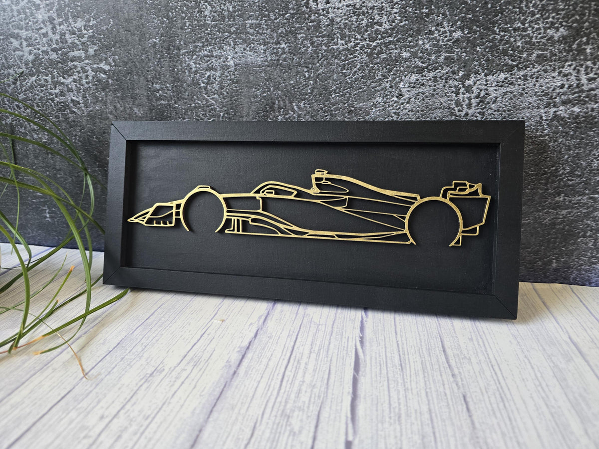 3D Wooden F1 Car Wall Art