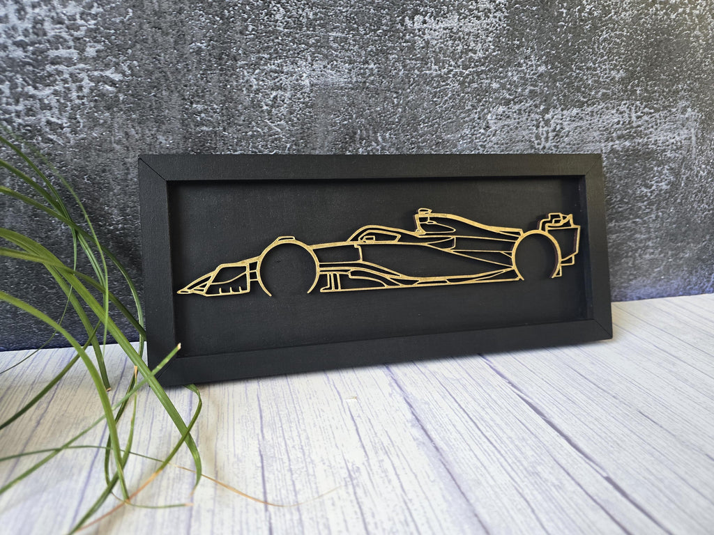 3D Wooden F1 Car Wall Art