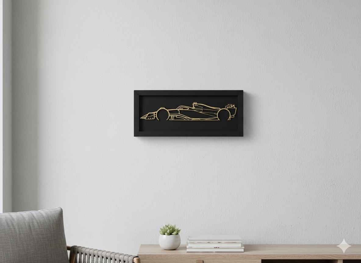 3D Wooden F1 Car Wall Art