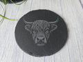 Highland Cow Slate Coasters