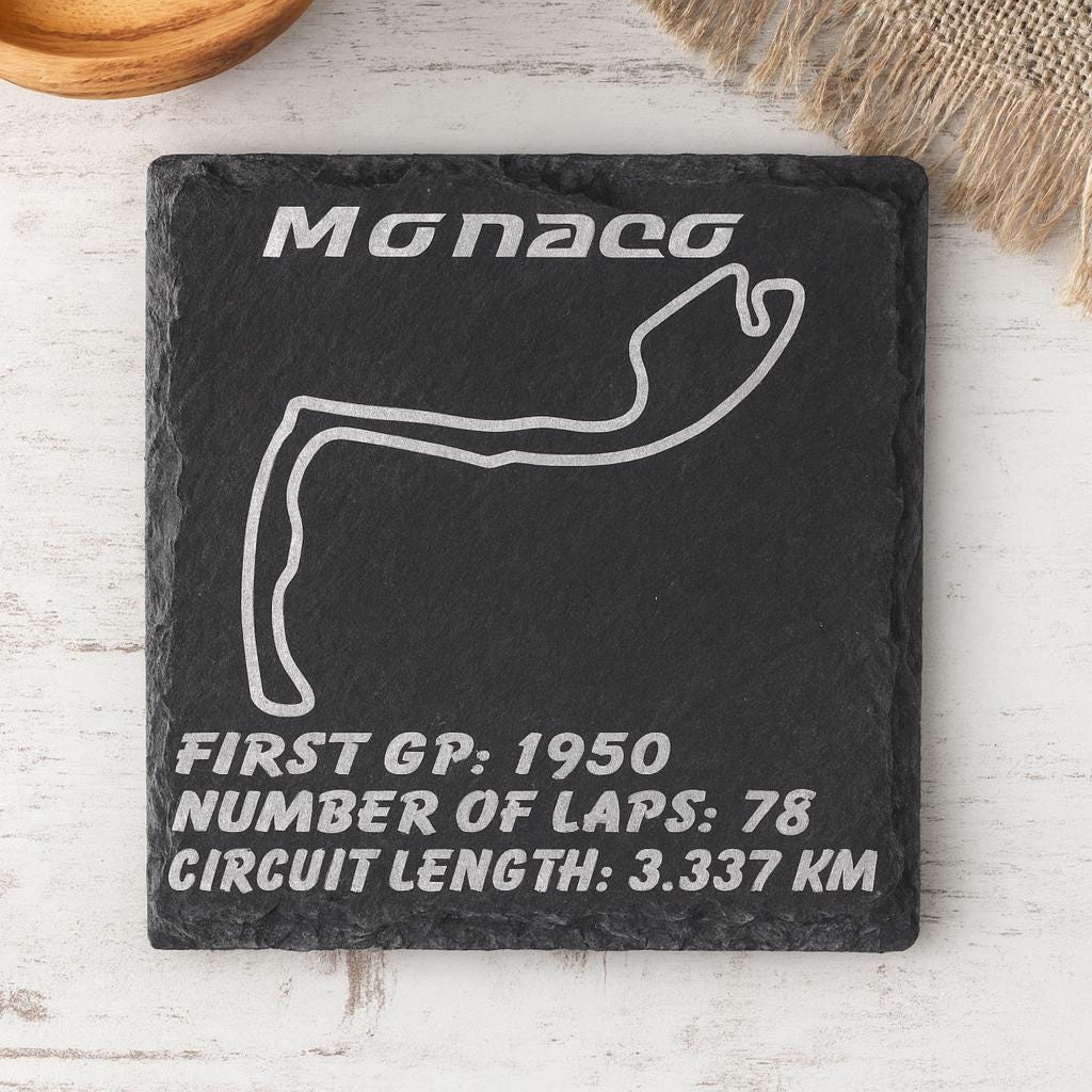F1 Circuit Slate Coaster Set , Gifts for F1 Fans