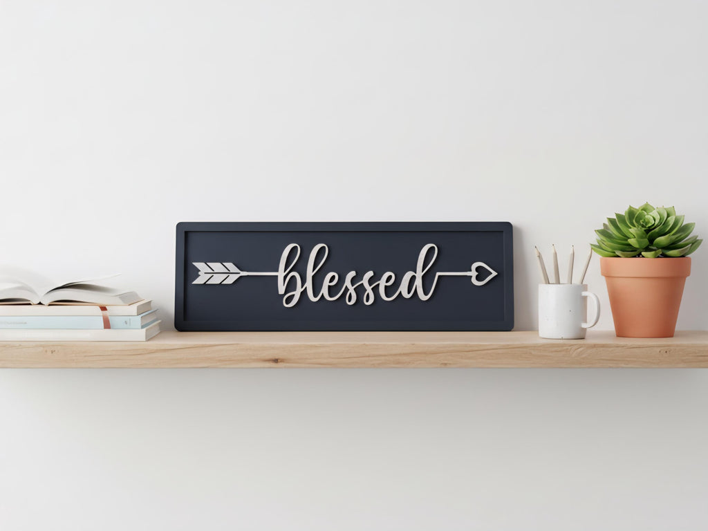 Blessed 3D Sign - Modern Farmhouse Wooden Decor