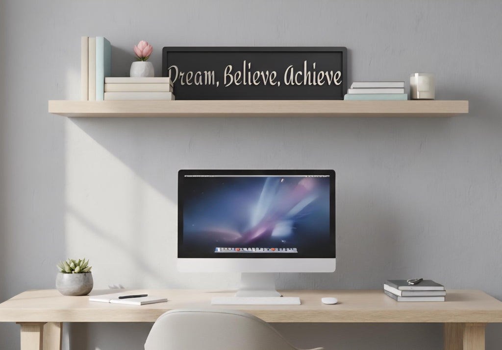 Dream, Believe, Achieve Inspirational Wooden Sign