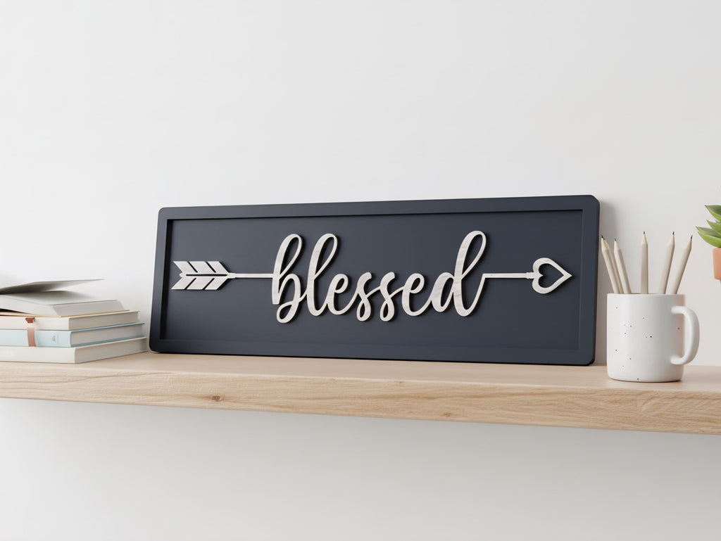 Blessed 3D Sign - Modern Farmhouse Wooden Decor