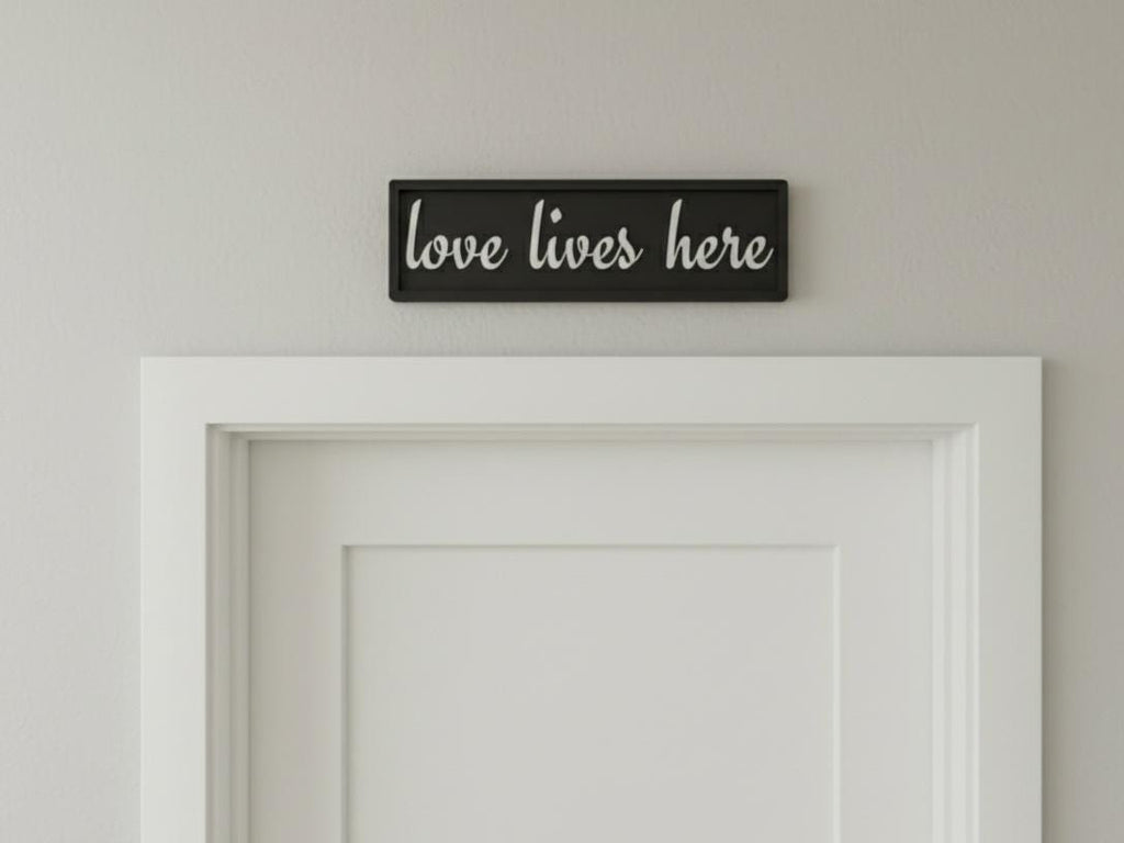Love Lives Here Wooden Sign