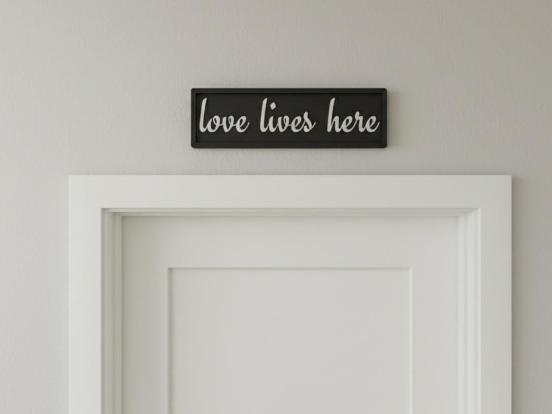 Love Lives Here Wooden Sign