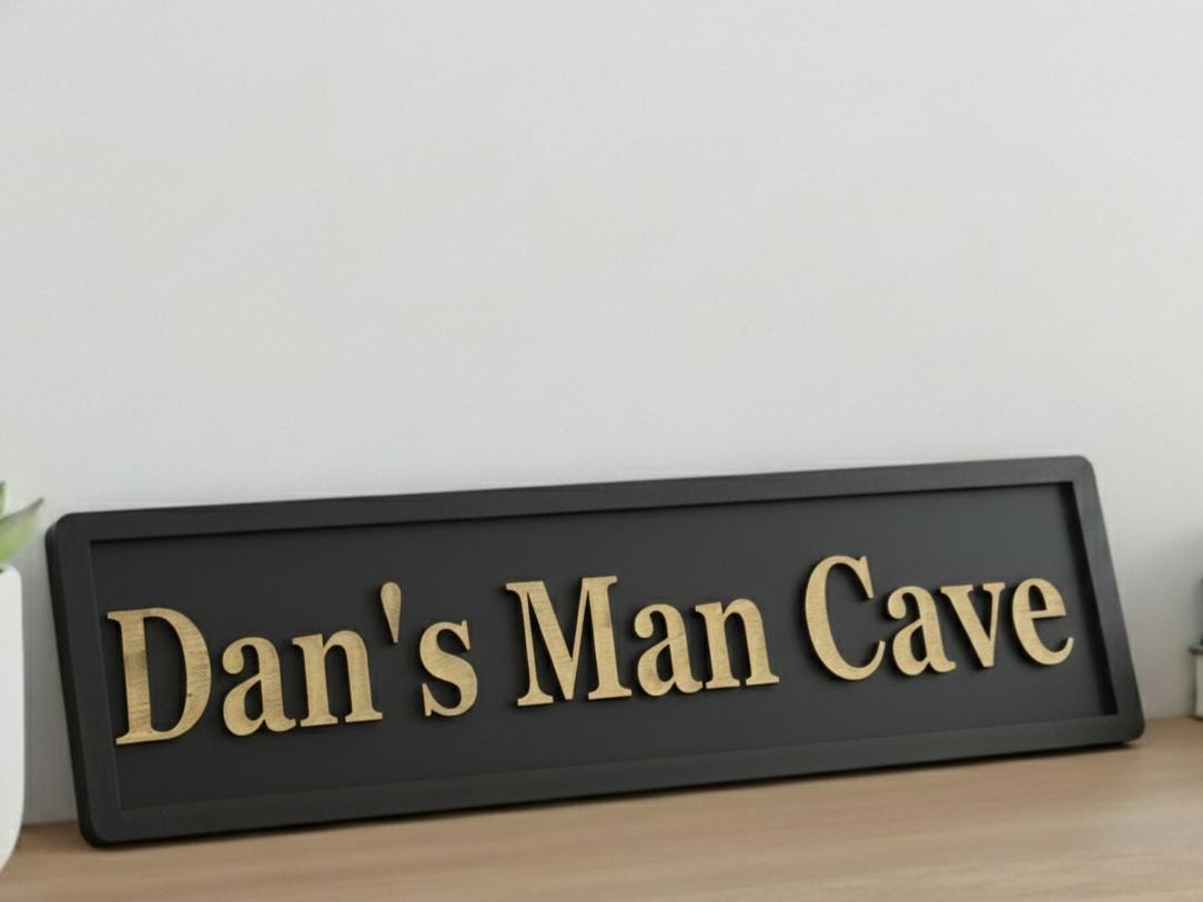 Personalized Man Cave Sign | 3D Raised Letters, Home Bar Decor