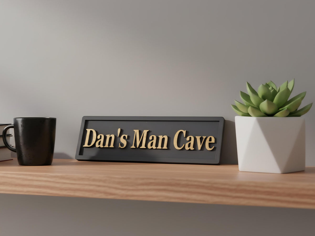 Personalized Man Cave Sign | 3D Raised Letters, Home Bar Decor