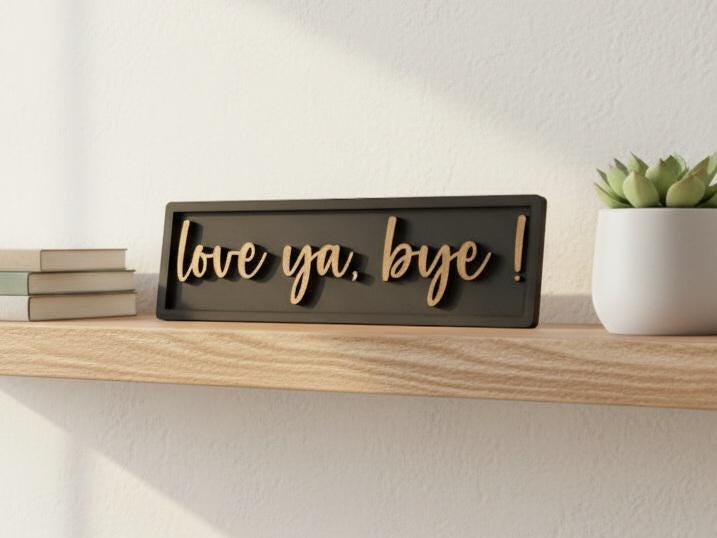 Love Ya Bye Wooden Sign