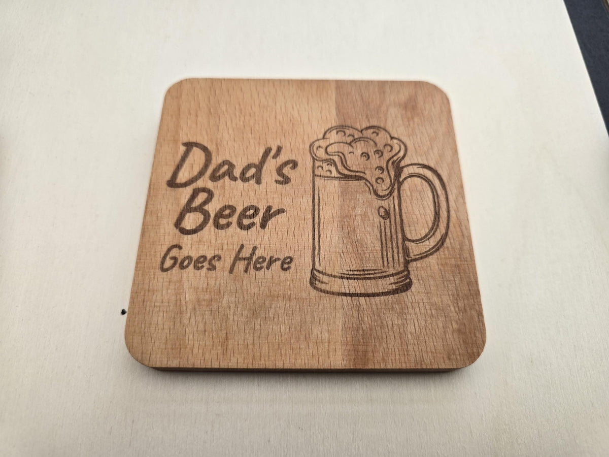 Personalized Dad Beer Coaster with Bottle Opener | Man Cave Gift