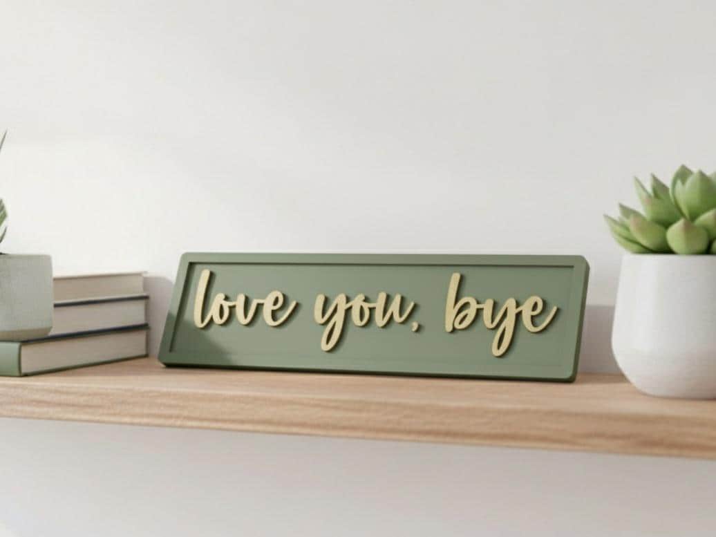 Love You Bye Wooden Sign