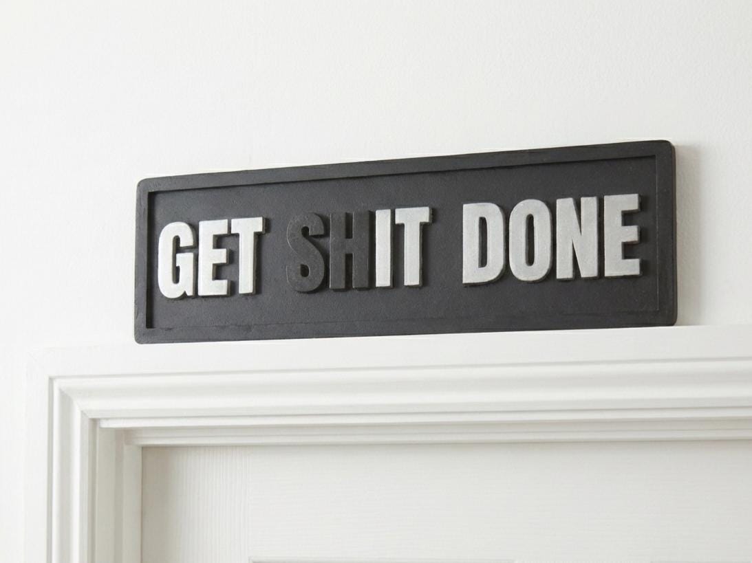 Get shIt Done 3D Wood Sign | Motivational Office Decor