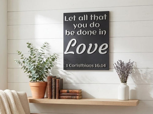 3D Love Wooden Wall Art, 1 Corinthians 16:14