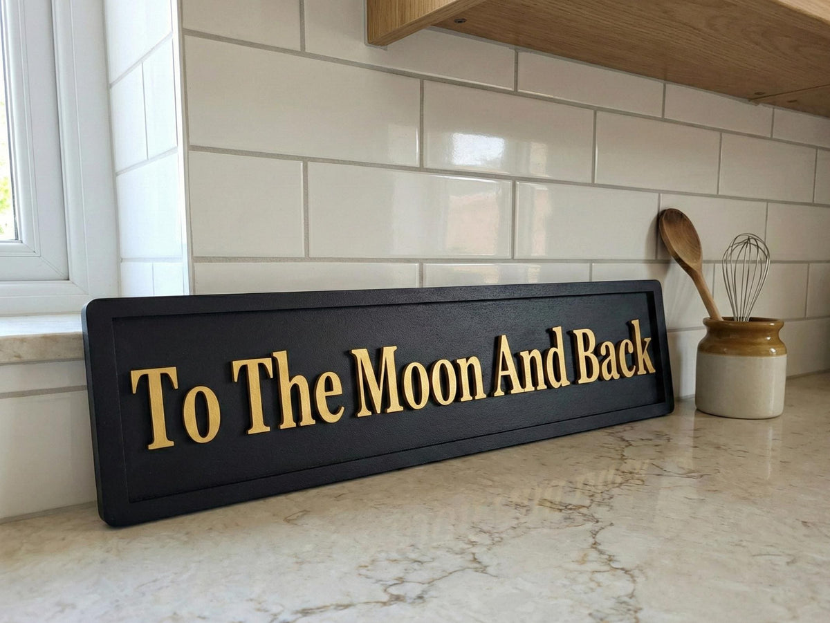 To The Moon And Back 3D Wood Sign