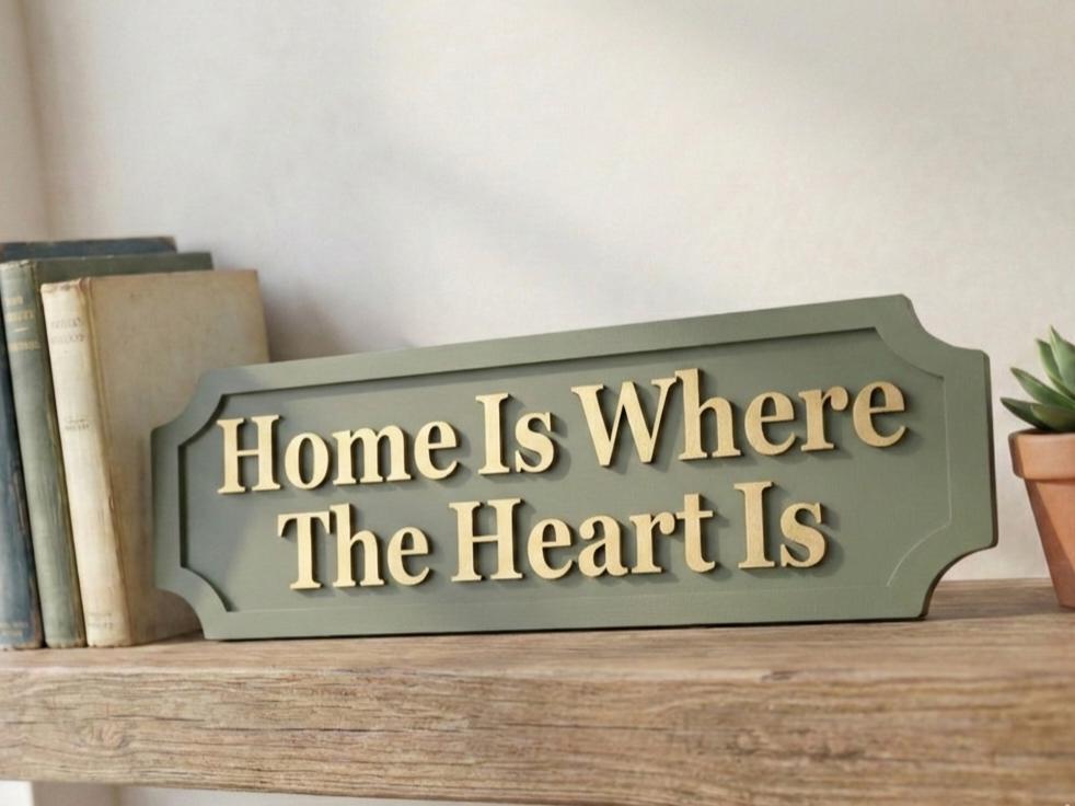 Home Is Where The Heart Is Wooden Sign