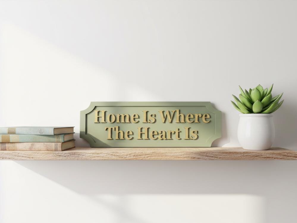 Home Is Where The Heart Is Wooden Sign