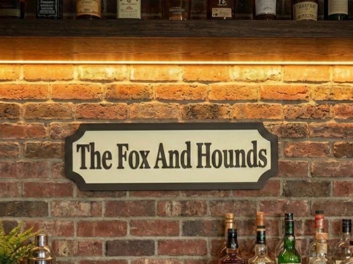 Personalised Street Sign, Vintage Style Wooden Sign, Pub Decor