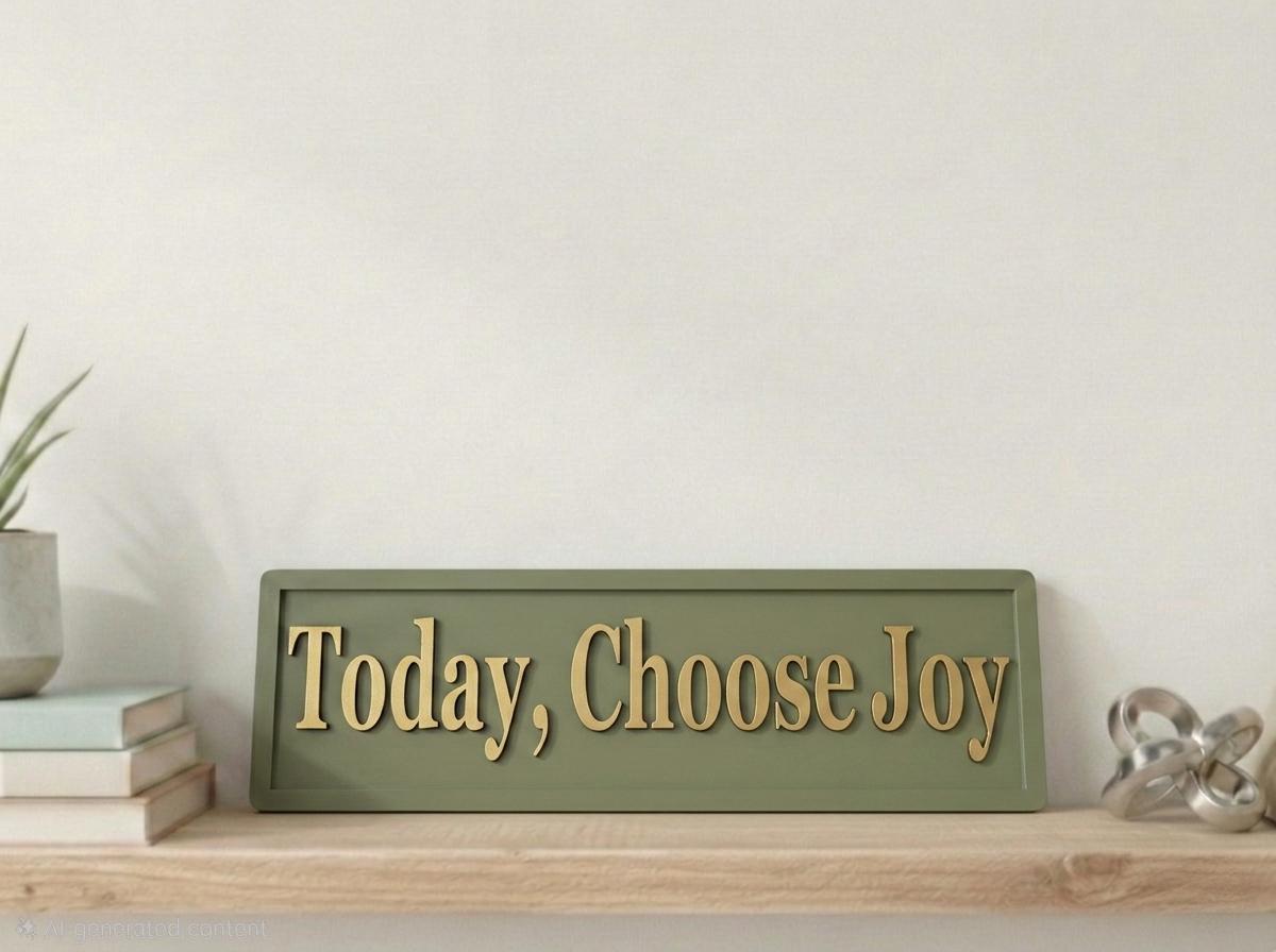 Today, Choose Joy 3D Wooden Sign