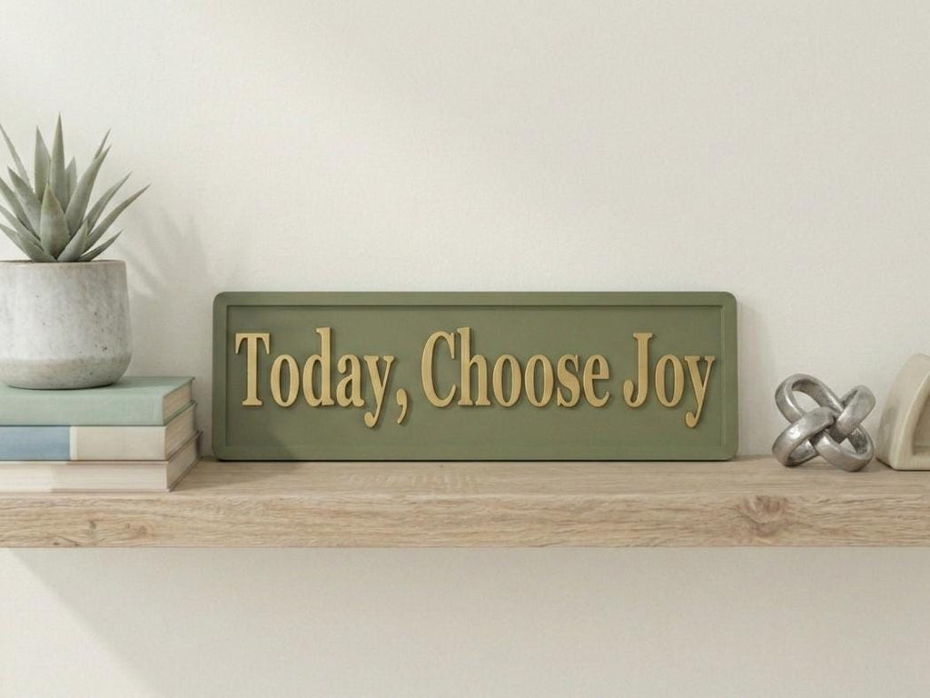 Today, Choose Joy 3D Wooden Sign
