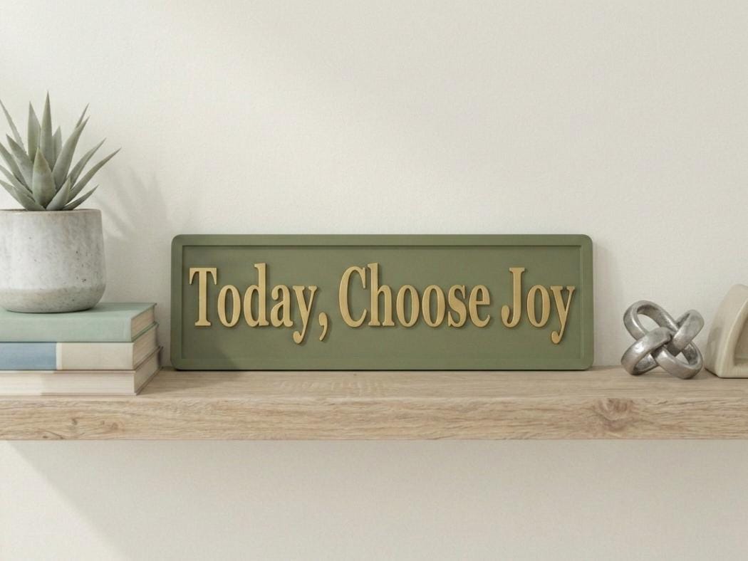 Today, Choose Joy 3D Wooden Sign