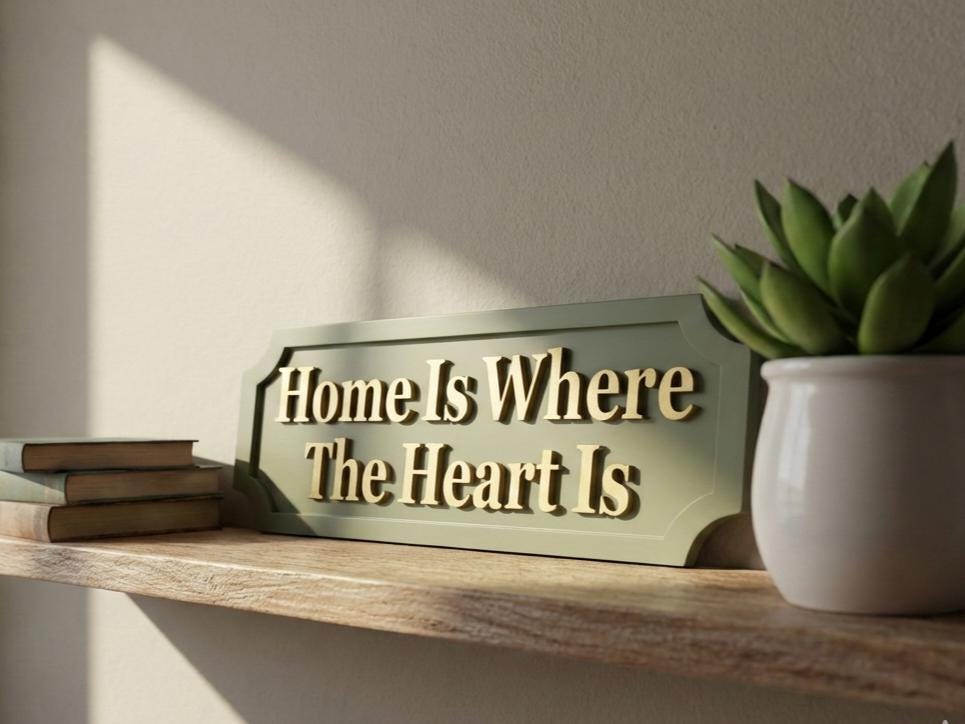 Home Is Where The Heart Is Wooden Sign