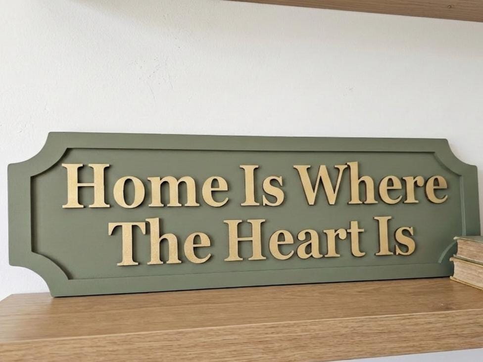 Home Is Where The Heart Is Wooden Sign