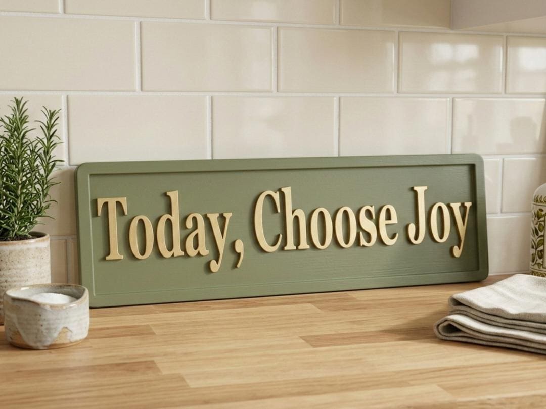 Today, Choose Joy 3D Wooden Sign