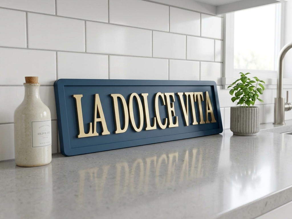 La Dolce Vita 3D Wooden Sign