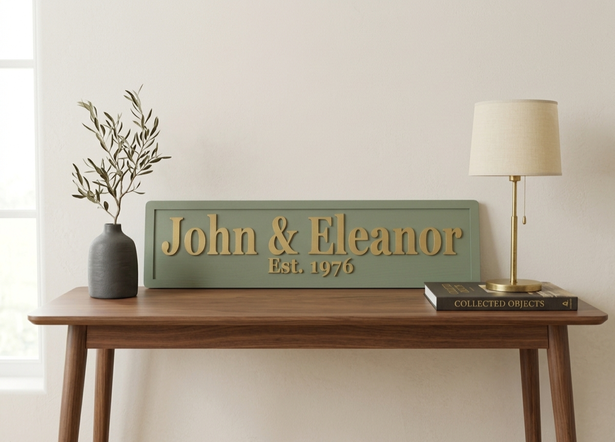 Personalised Names 3D Wooden Sign, Custom Couples Sign