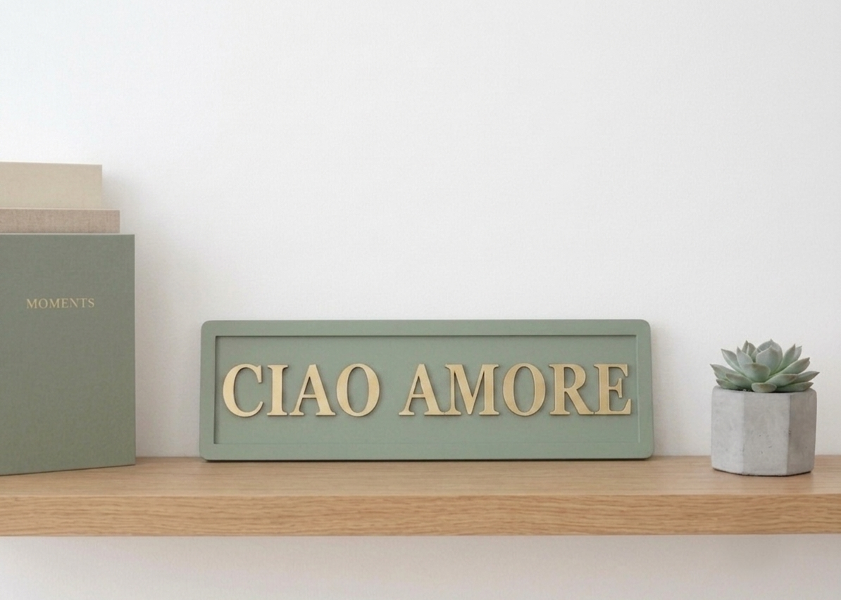Ciao Amore Wooden Sign, Custom Wall Plaque