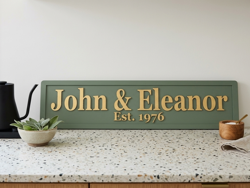 Personalised Names 3D Wooden Sign, Custom Couples Sign