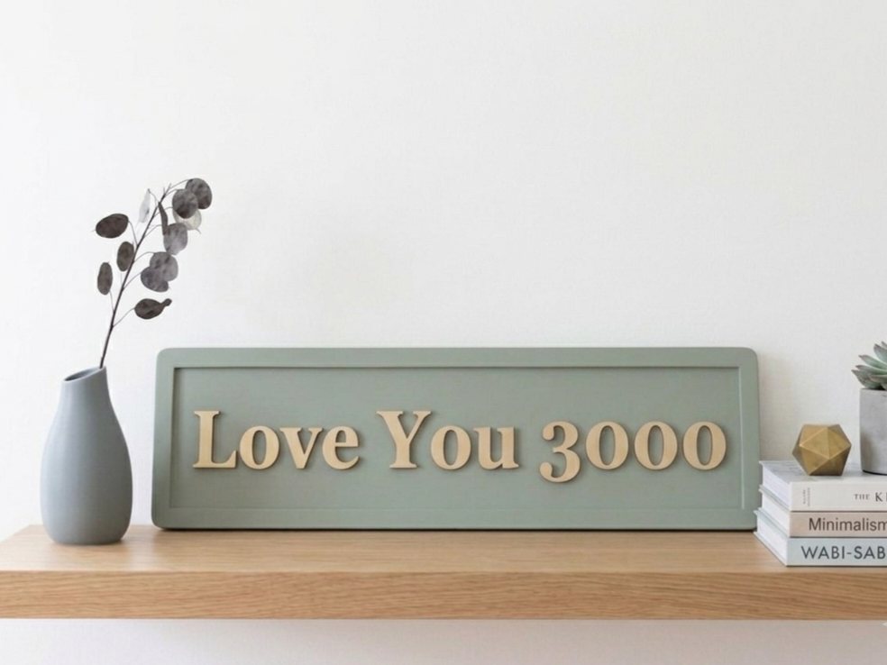 Love You 3000 Wooden Sign