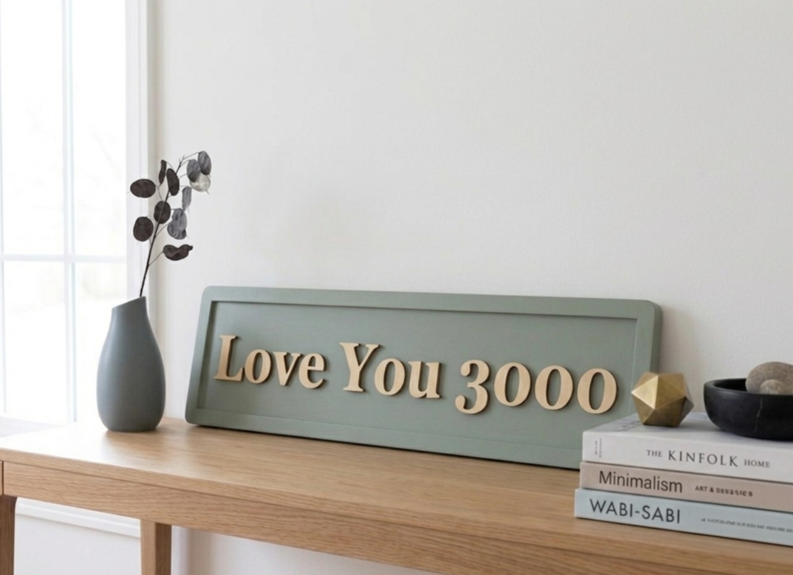 Love You 3000 Wooden Sign