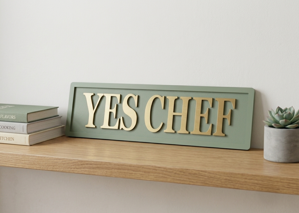 Yes Chef Wooden Sign
