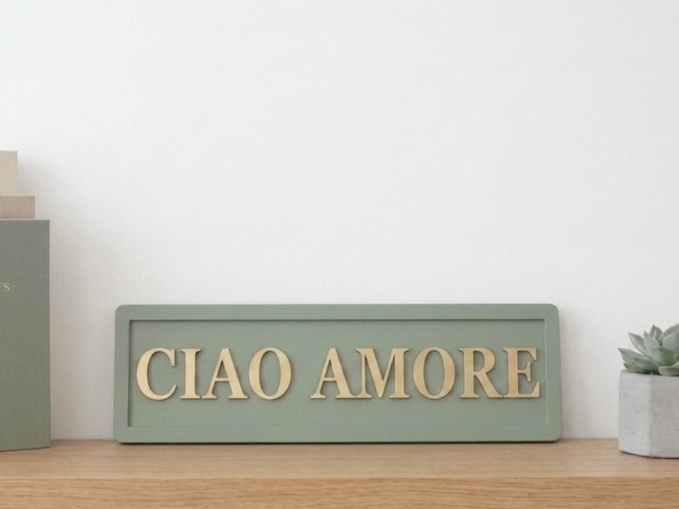 Ciao Amore Wooden Sign, Custom Wall Plaque